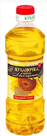 0,5l Kubanochka Sonnenblumenöl, n/r // Масло подсолнечное, нерафинированное