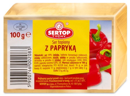 100g Sertop Schmelzkäse mit Paprika// Сыр плавленый с паприкой