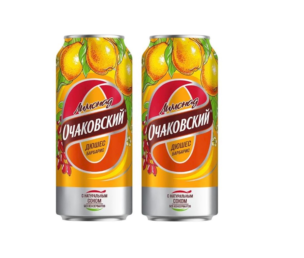 0,45l Ochakovo Erfrischungsgetränk Birne+Berberitze // Лимонад Дюшес барбарис