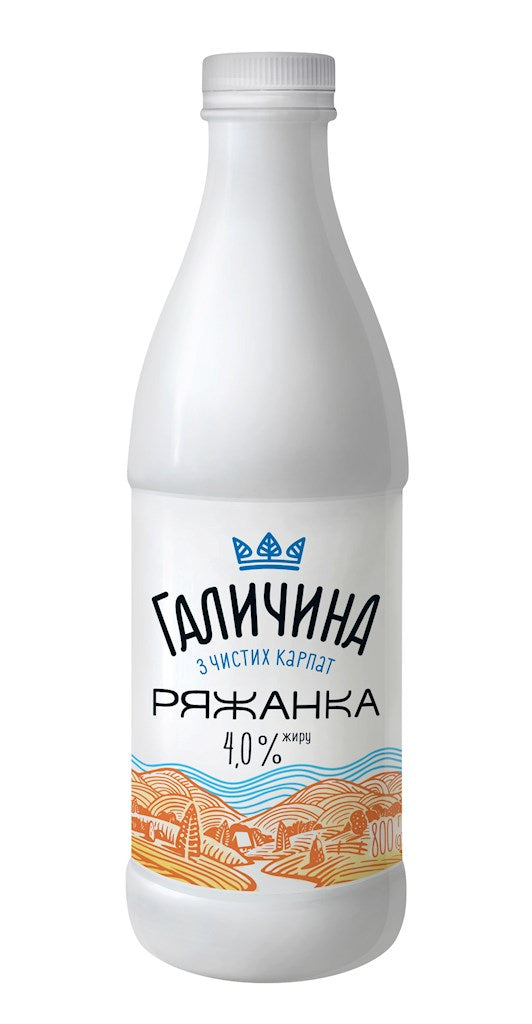 800g Galychyna Ryazhanka 4% Fett // Ряжанка 4%