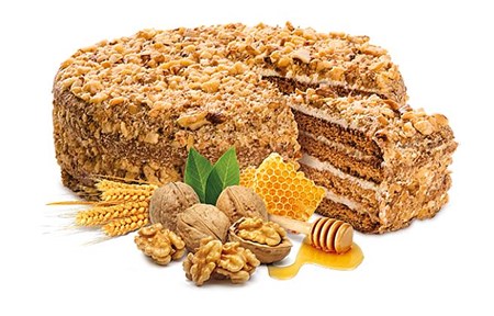 750g Family Bakery Altböhmische Honigtorte - Medovik mit Nüssen -18°C tk // Старочешский медовик с орехам