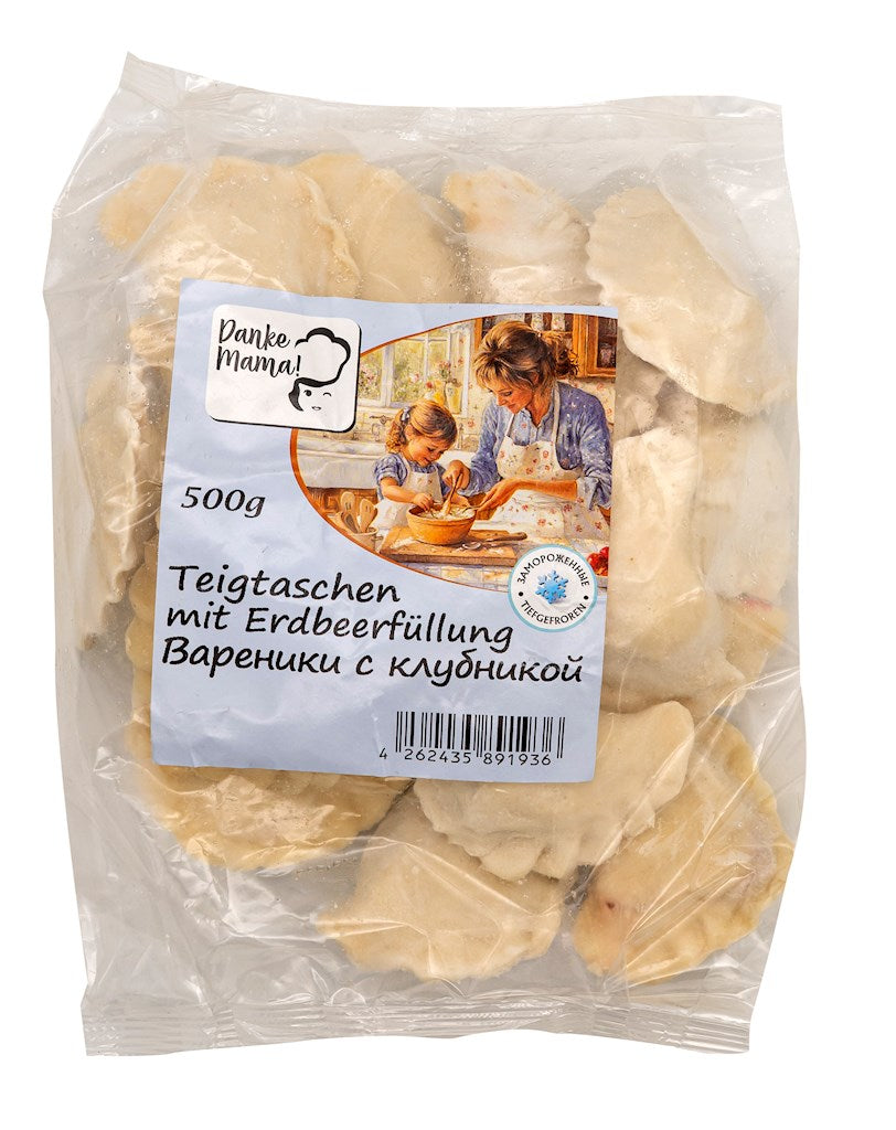 500g Spasibo Mama Vareniki mit Erdbeere// Спасибо Мама Вареники с клубникой