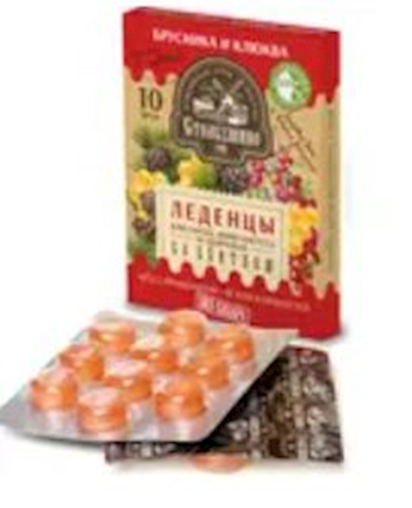 32g Stolbushino Bonbons Preiselbeere-Moosbeere mit Sbiten // Столбушино Леденцовая карамель с брусникой, клюквой и кедровым сбитнем