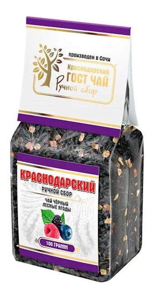 100g KrasnodarGostTee Schwarzer Tee „Waldbeeren“ // Черный чай «Лесные ягоды»