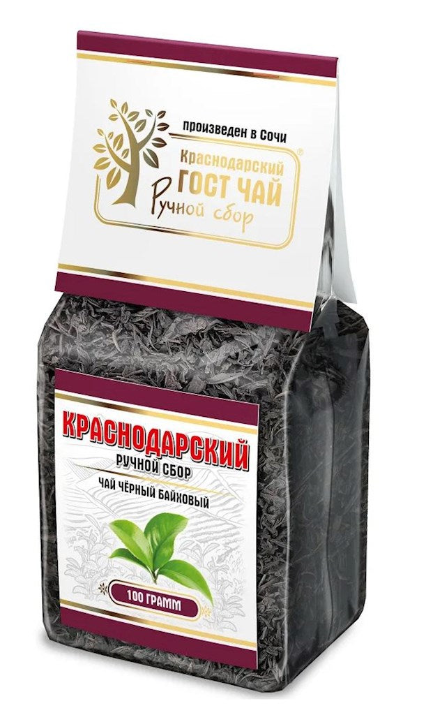 100g KrasnodarGostTee Schwarzer Tee „Bayhovyj“ // Черный чай «Байховый»
