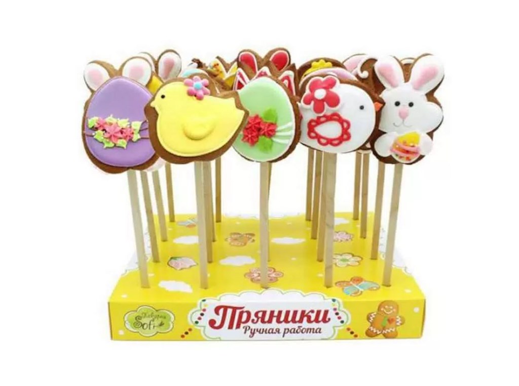 45g Sofi Lebkuchen am Stiel "Ostern" // Пряник имбирно-медовый на палочке (микс Пасха)