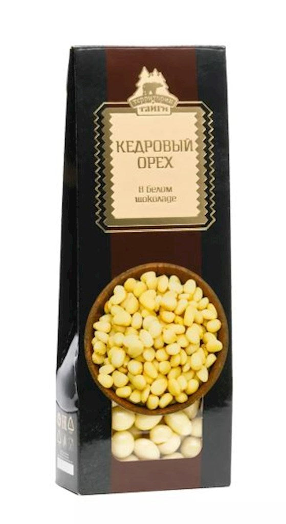 100g TerritorijaTaigi Pinienkerne in weißer Schokolade // Кедровый Орех в белом Шоколаде