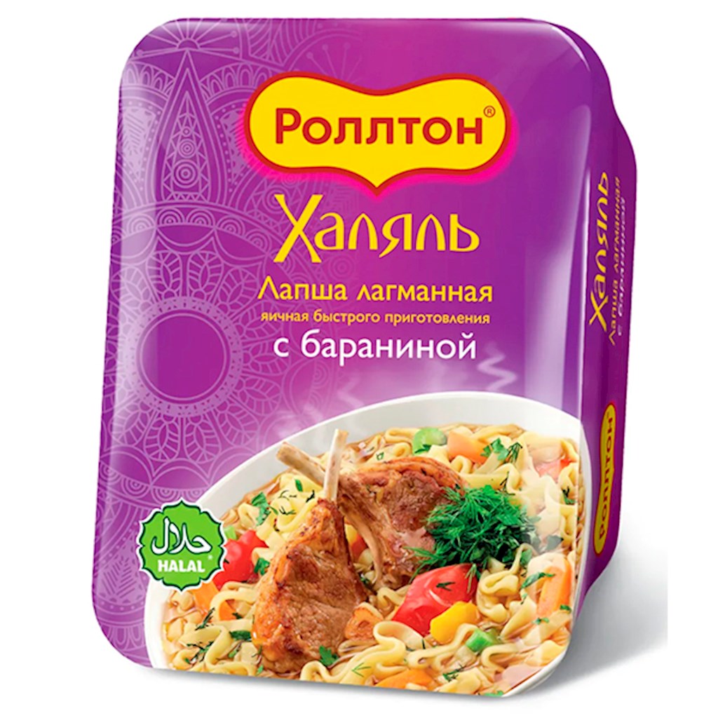 90g Rollton Instant-Nudeln Halal Lammfleischgeschmack // Роллтон Лапша Халяль лагманная с вкусом баранины