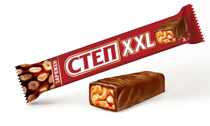 70g Slavjanka Schokoriegel „Golden Step“ // Батончик "Степ" XXl с Арахисом и Карамелью