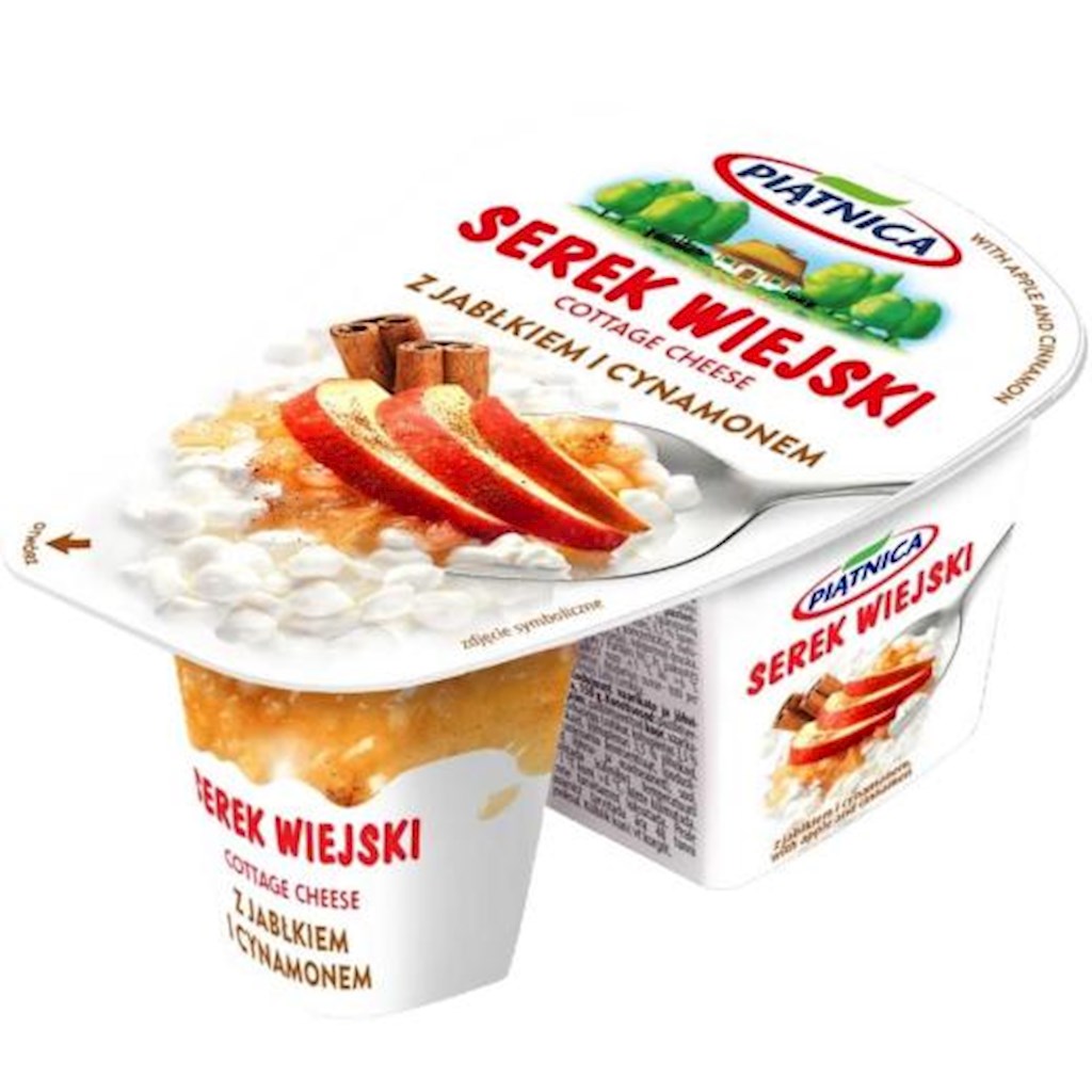 150g Hüttenkäse mit Äpfel und Zimt // Piatnica Творог зернистый с яблоком и корицей
