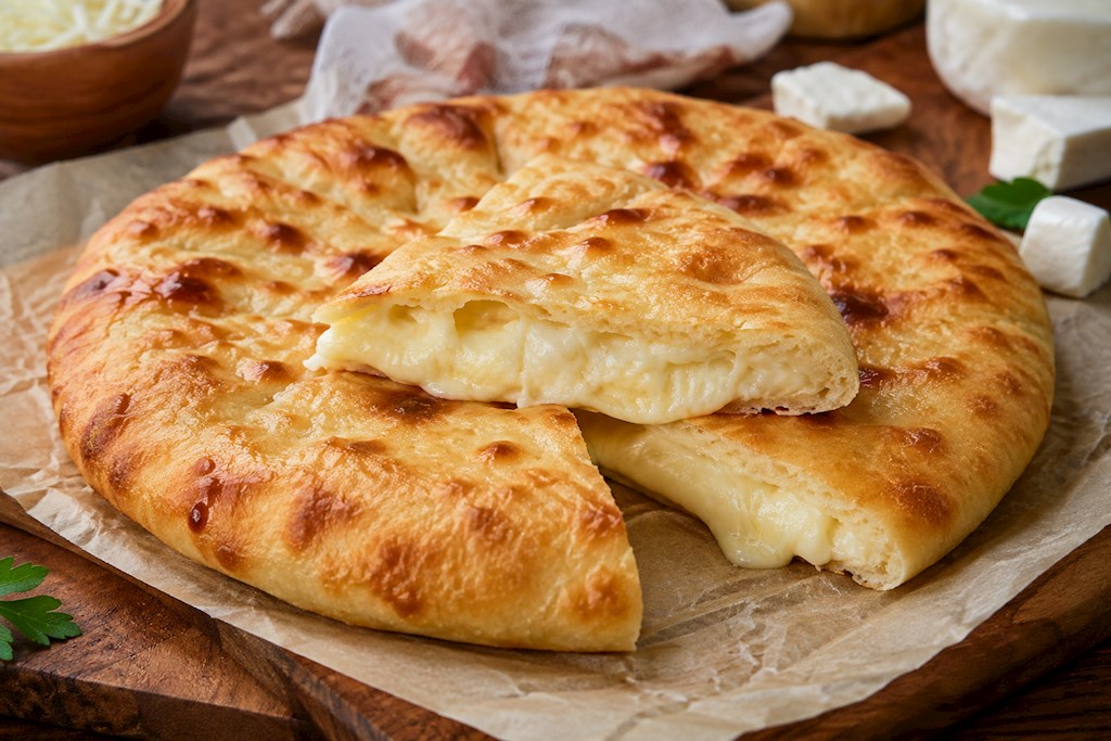 600g Wost. Basar gef. Fladen "Khachapuri" m Dreierlei Käse // «Хачапури» с тремя видами сыра