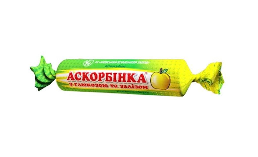 24g Askorbinka Dragees mit Vitamin C und Eisen // Аскорбинка с витамином С, глюкозой и железом