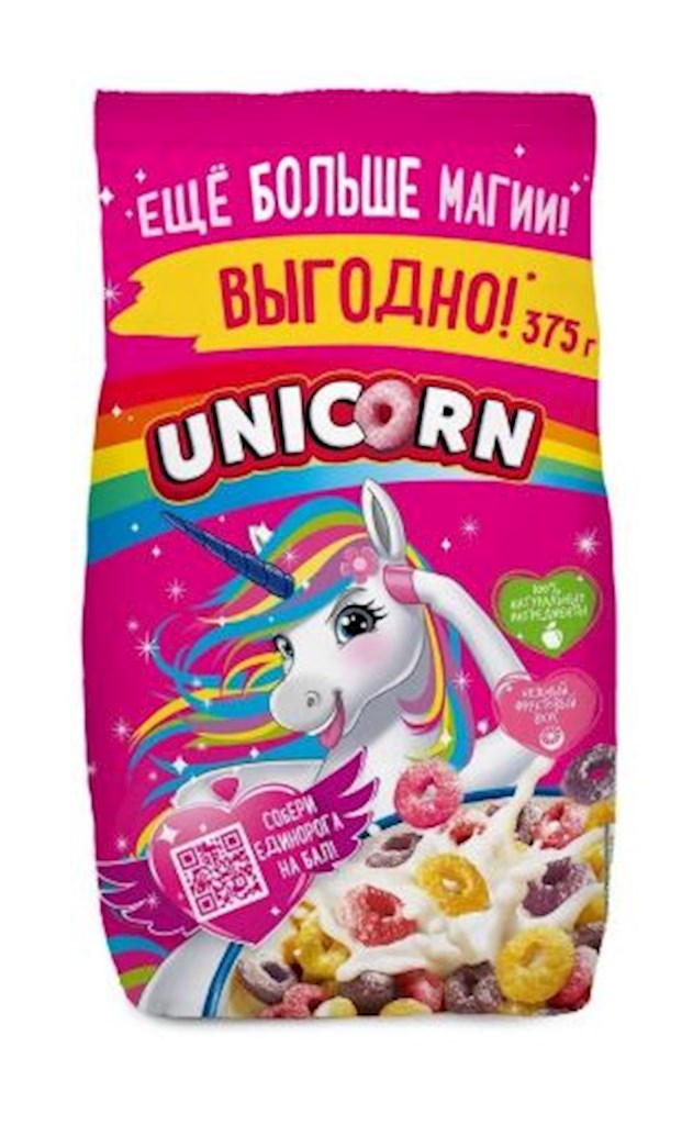 375g Unicorn Bunte Ringe mit Fruchtgeschmack // Радужные колечки с фруктовым вкусом
