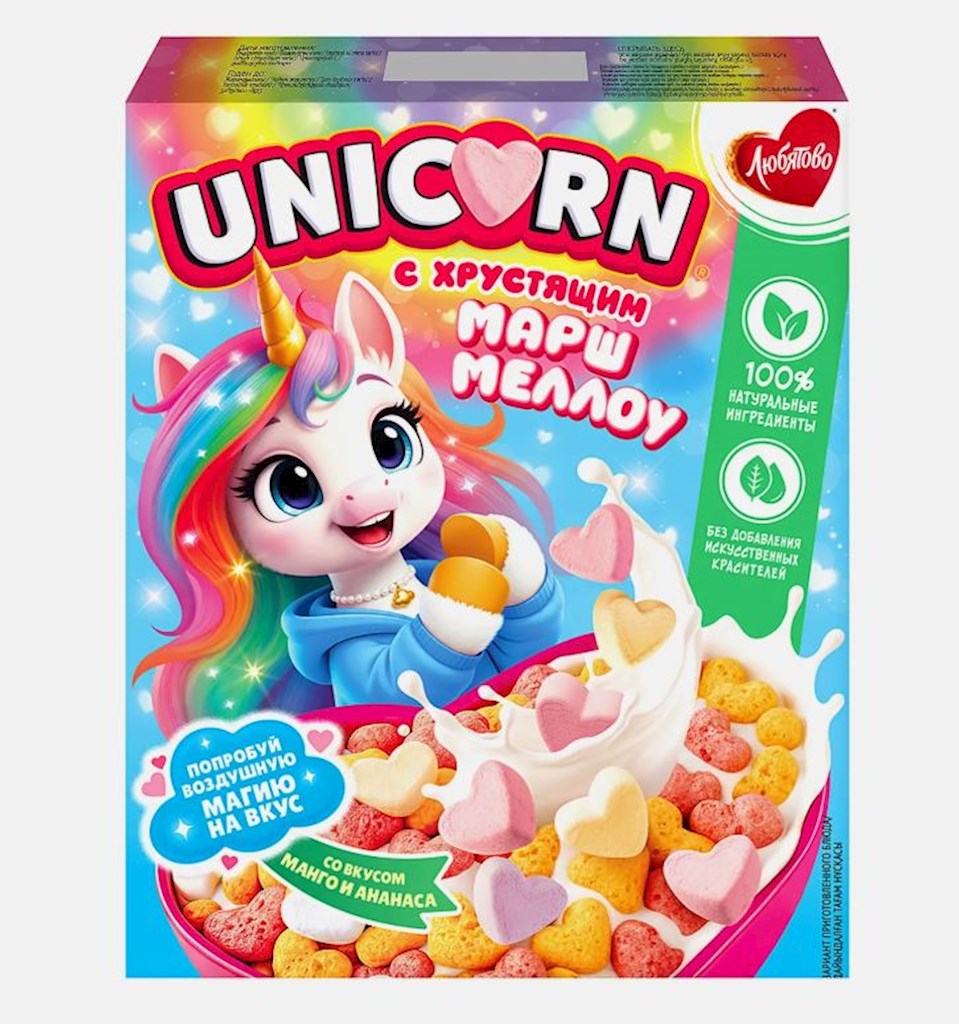 160g Unicorn Frühstückscerealien mit Mango- und Ananasge // Готовый завтрак со вкусом манго и ананаса
