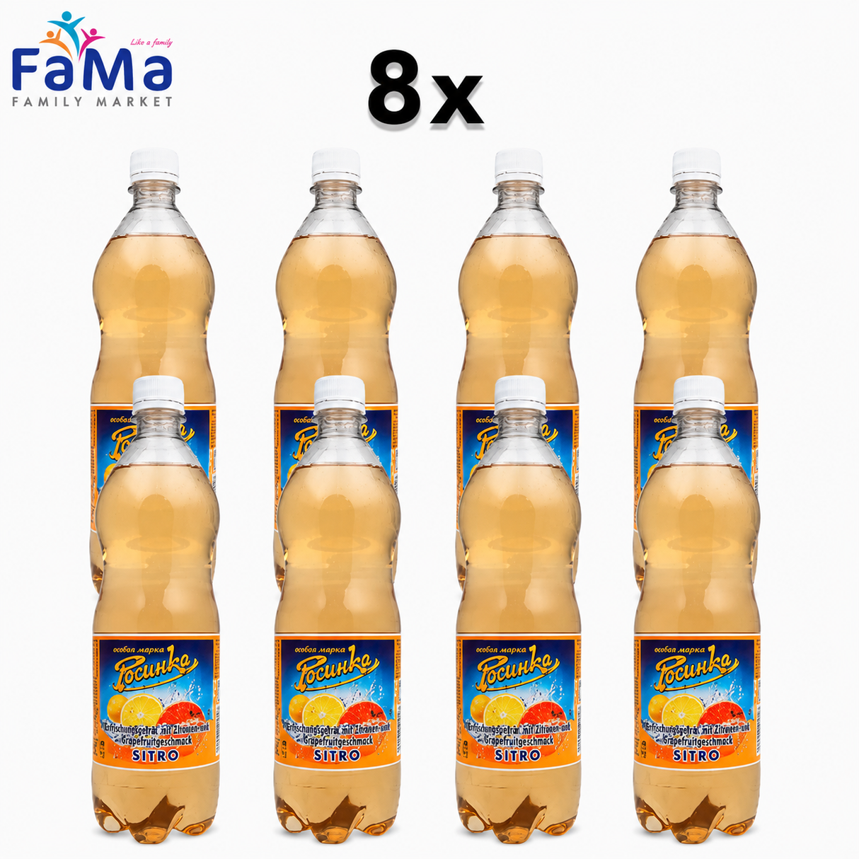 Упаковка из 8 бутылок Rosinka Citro 1л