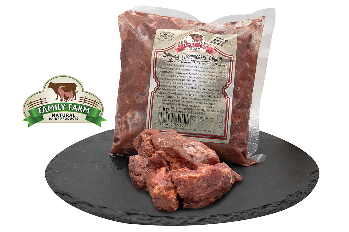 1 kg Schaschlik aus Schweinenacken "Granatapfel" mit Wein // Шашлык "Гранатовый" с вином