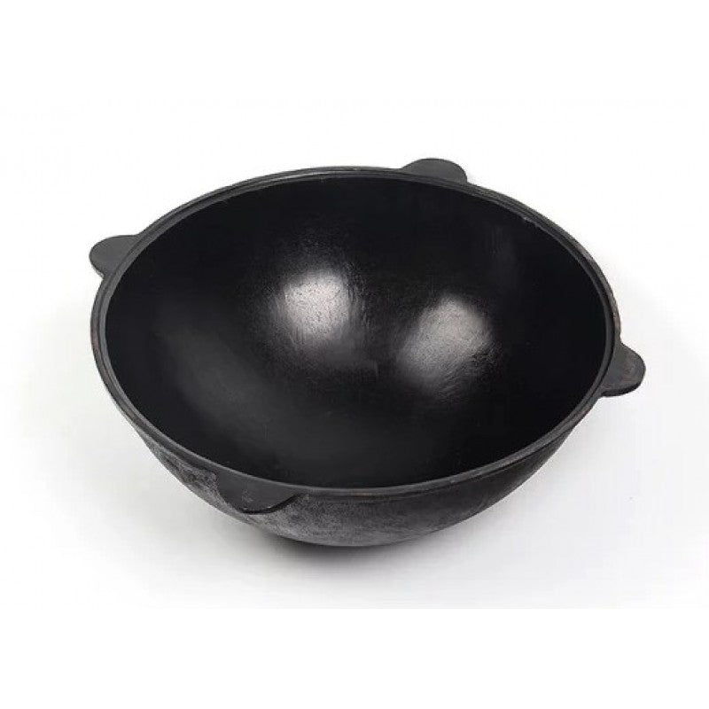 Ø 36cm 10 Liter Gusseisen Topf mit Deckel runder Boden Kasan Asia Wok Pilaw Plov