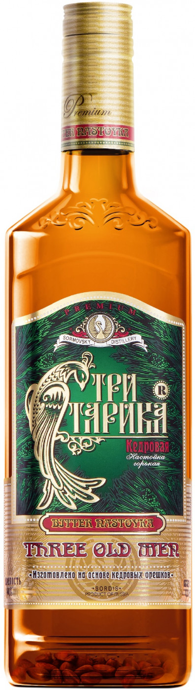 ceder_orig 0,5L Sordis Zeder Nastoika Kedrowaja Drei Alte Männer Alc.38° Vol. Vodka Bitter