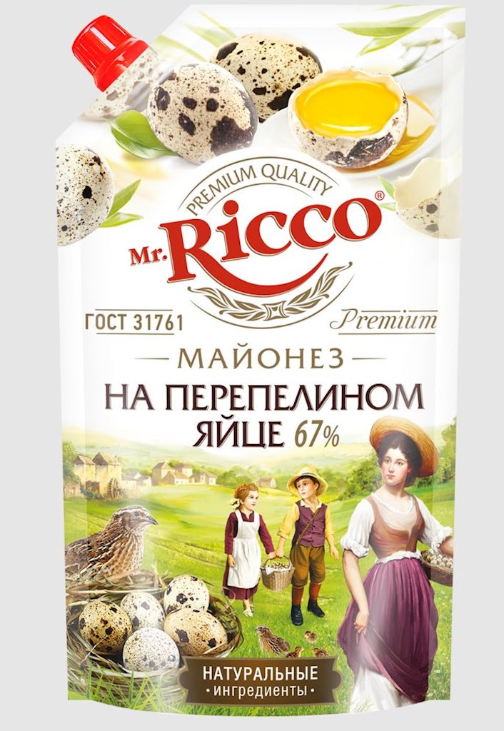 750g Mr.Ricco Mayonnaise mit Wachteleier 67% Fett  // Майонез с перепелиным яйцом 67%  