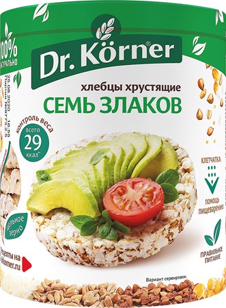 100g Dr. Körner  Knäckebrot 7-Saat // Хлебцы хрустящие 7 злаков 