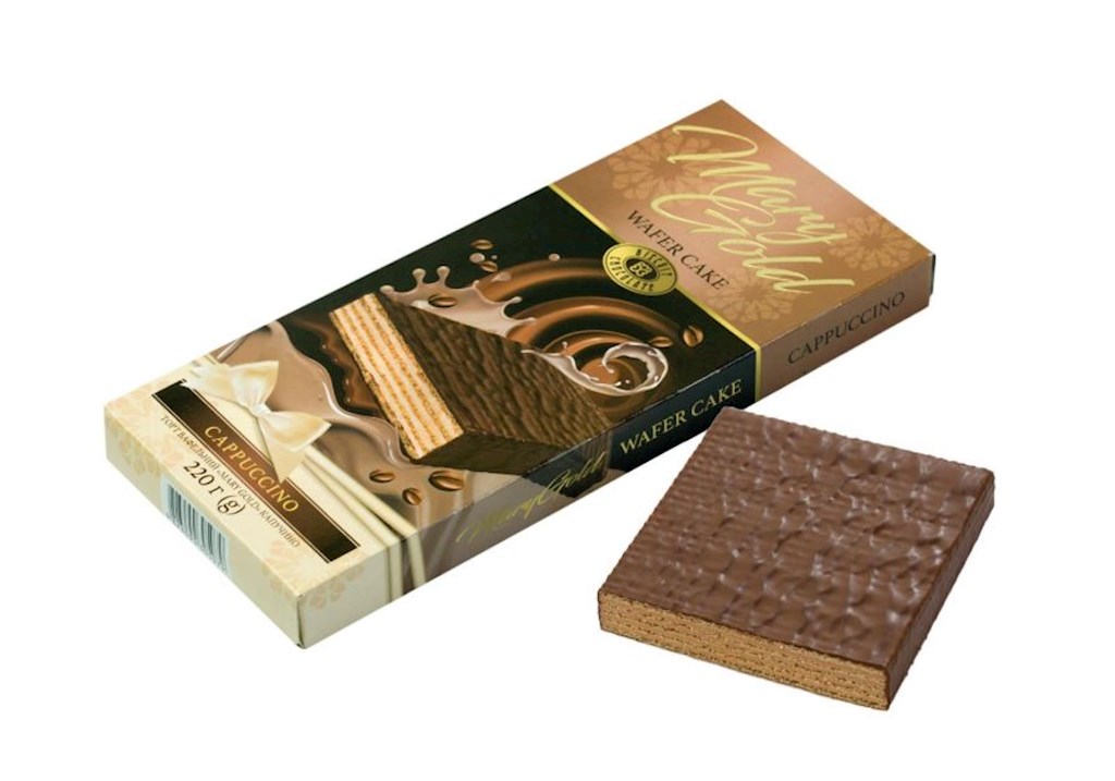 220g BS Waffeltorte Mary Gold mit Capuchinogescmack // Вафельный торт Gold Mary c вкусом  Капучино 