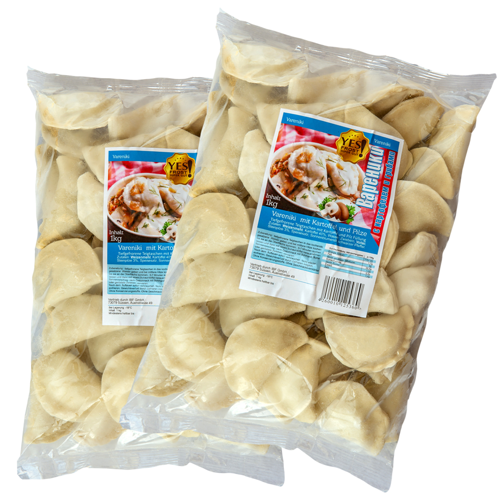700g Wareniki mit Kartoffel und Pilze Steinpilze Teigtaschen Tiefkühlkost