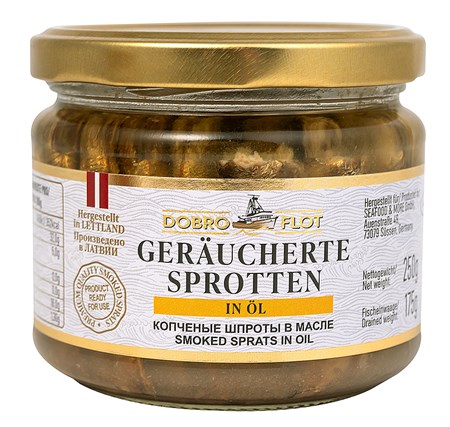 250g Dobro Flot Sprotten in Öl // Шпроты в масле