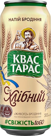 0,5l Kwas Taras hlebniy Dose // Квас Тарас хлебный белый