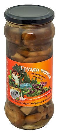530g YES! Pilze Shiitake mit Knoblauch  // Грузди  черные в чесночном рассоле  530g YES! Pilze Shiitake mit Knoblauch  // Грузди  черные в чесночном рассоле