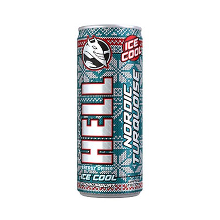 250ml Energy Drink Ice Cool Nordic Turquoise // HELL Энергетический напиток Айс Кул Нордик Бирюзовый