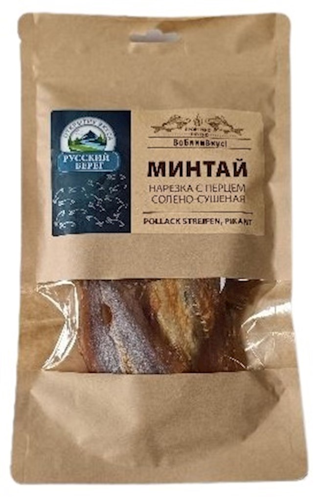100g Russkij Bereg Pollock Streifen (Mintai) pikant // Полоски минтая (минтай), с перцем 100g Russkij Bereg Pollock Streifen (Mintai) pikant // Полоски минтая (минтай), с перцем