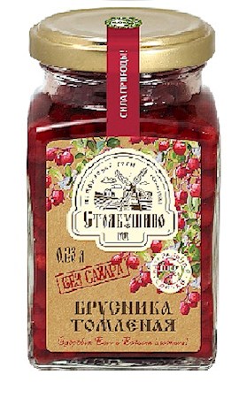 0,23l Stolbushino Preiselbeeren eingekocht ohne Zucker // Брусника Томленая без сахара 0,23l Stolbushino Preiselbeeren eingekocht ohne Zucker // Брусника Томленая без сахара
