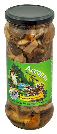 530g YES! Pilze Assorti  mild gesalzen // Грибное ассорти малосоленное  530g YES! Pilze Assorti  mild gesalzen // Грибное ассорти малосоленное