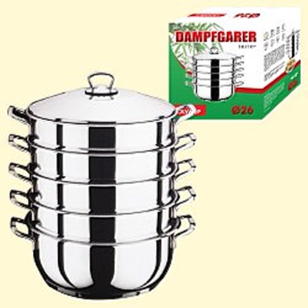 12946_13122020232348 Dampfkocher 26 cm 6Tlg; Edelstahl, mit Metallgriffen // Пароварка 26 см
