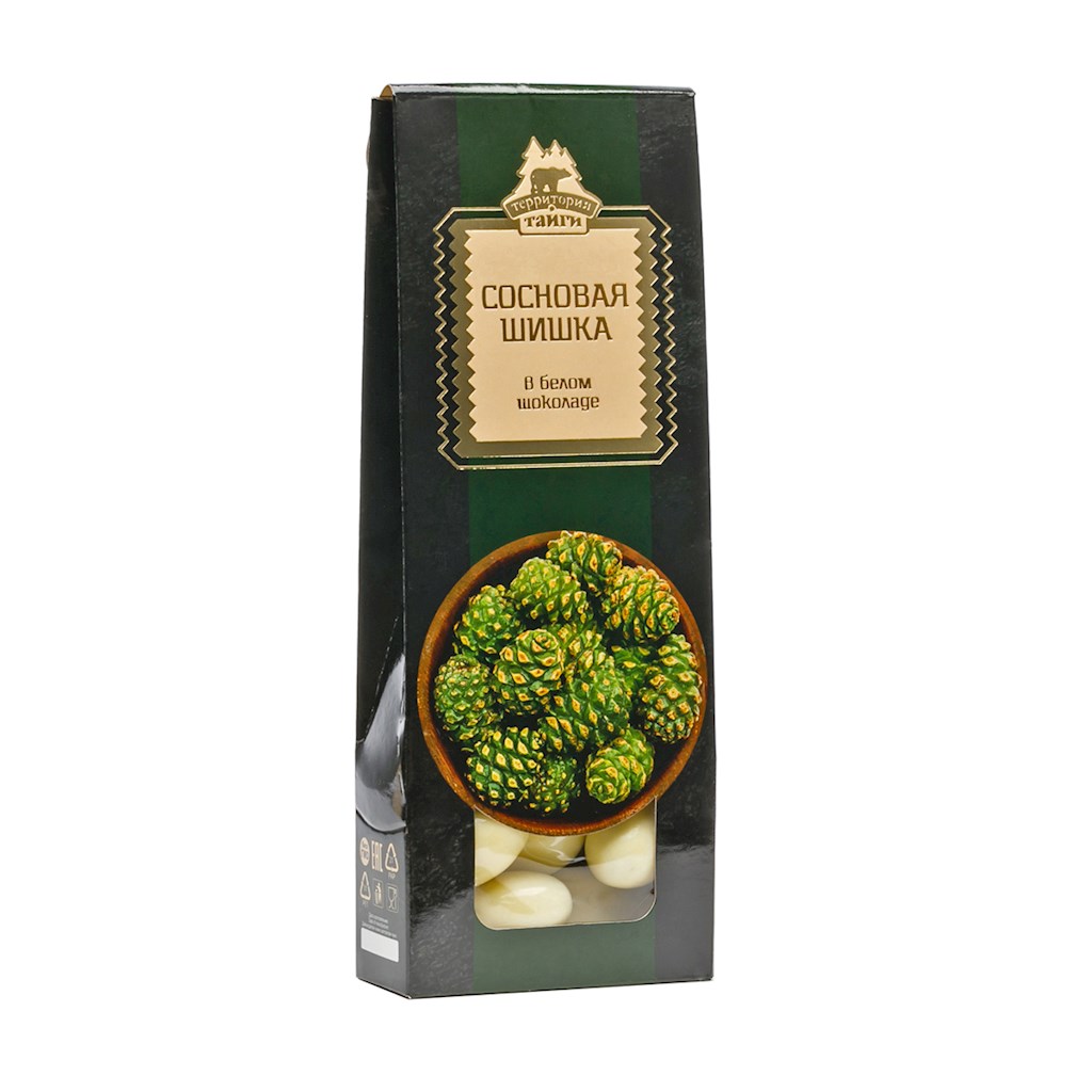 100g TerritorijaTaigi Dragee Tannenzapfen in weiße Schokolade // Драже Сосновые шишки белом в шоколаде  100g TerritorijaTaigi Dragee Tannenzapfen in weiße Schokolade // Драже Сосновые шишки белом в шоколаде
