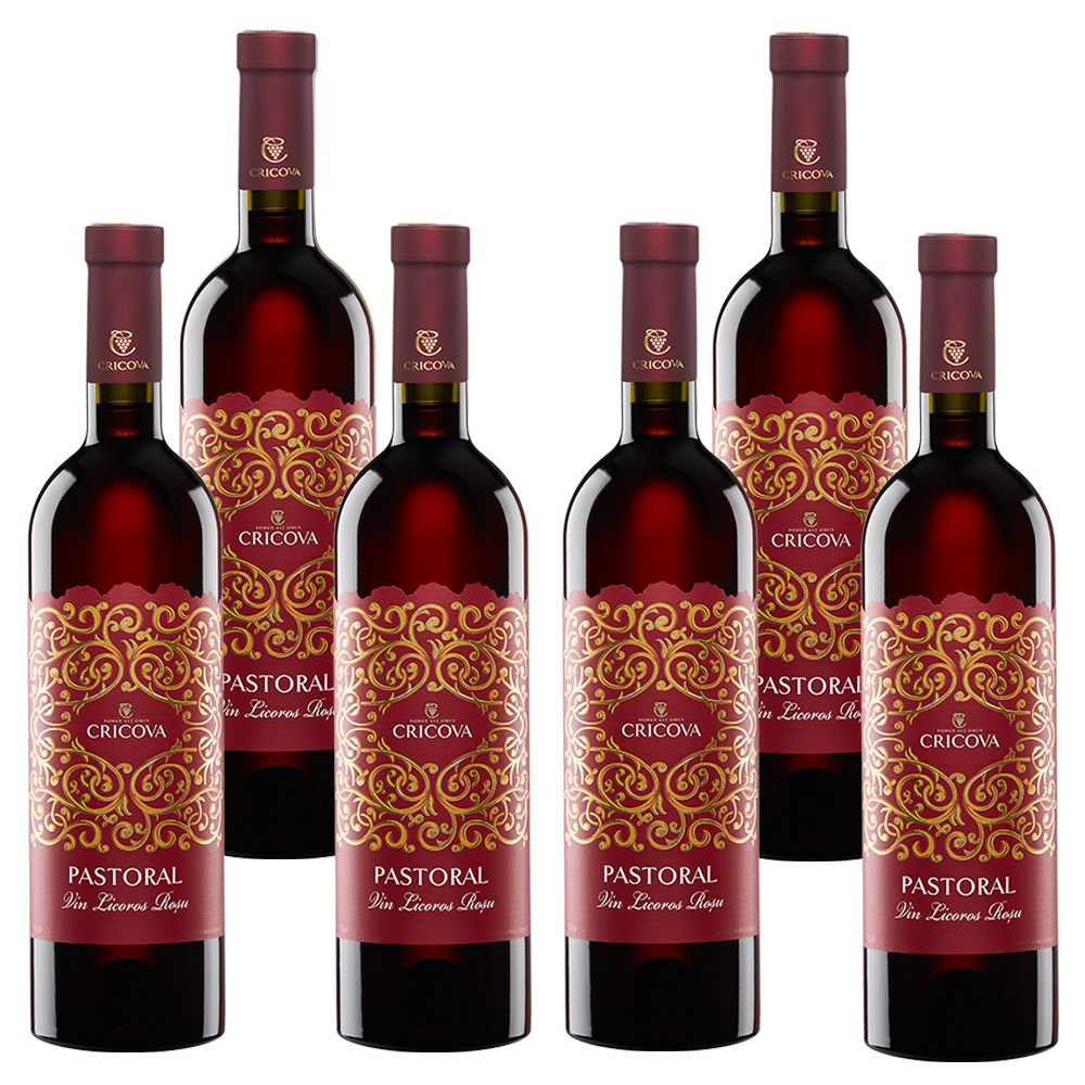 6 X 0,75 Liter CRICOVA Wein CAHOR Pastoral rot Likörwein ALC.16% Vol. KAGOR Moldau Moldawien