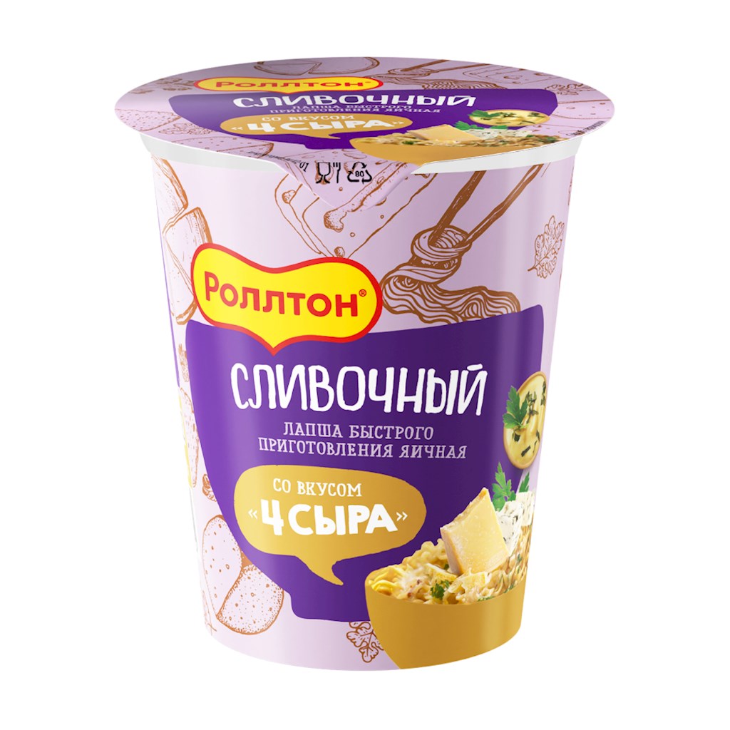 70g Rollton Nudel mit 4-Käse geschmack // Лапша Сливочный вкус 4 сыра