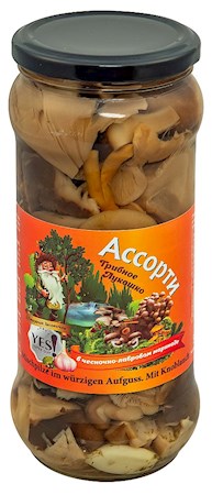 530g YES! Pilze Assorti mit Knoblauch // Грибное ассорти в чесночном рассоле 530g YES! Pilze Assorti mit Knoblauch // Грибное ассорти в чесночном рассоле