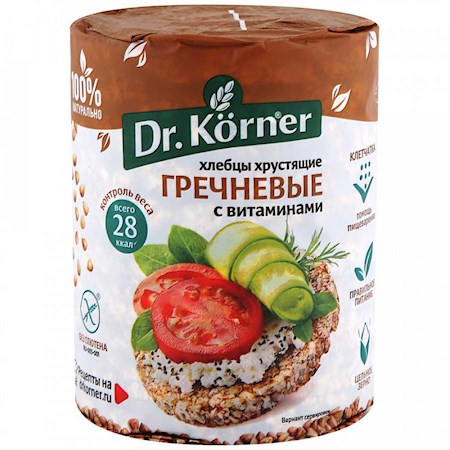 100g Dr. Körner Buchweizen-Knäckebrot  // Хлебцы хрустящие Гречневые 