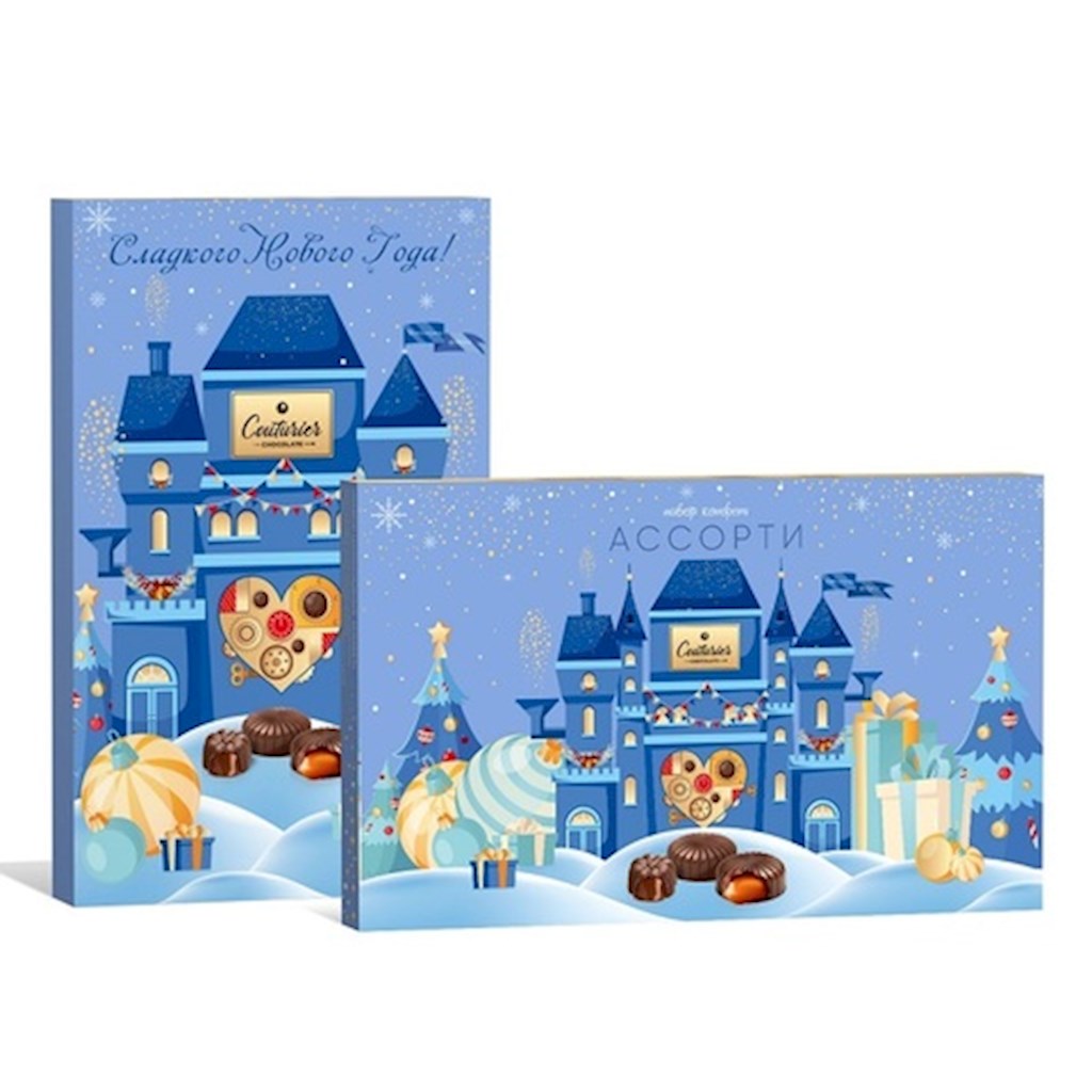 250g Couturier Pralinenmischung "Schokoladenfabrik"  // Конфеты Ассорти "Шоколадная фабрика" с помадными начинками