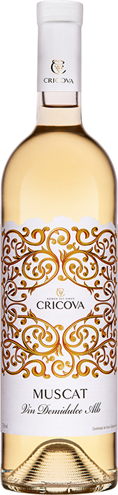 0,75 Liter CRICOVA Wein MUSCAT halbsüß ALC.13% Vol. Muskat Moldau Moldawien