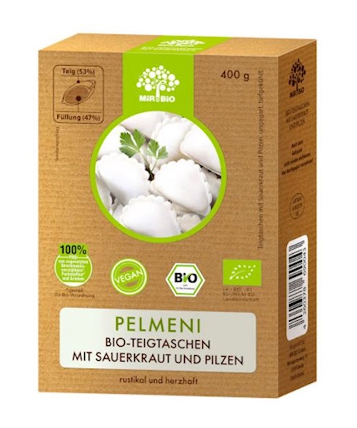 400g MirBio Bio-Pelmeni mit Sauerkraut und Pilzen // MirBio Био-Пельмени с с квашеной капустой и грибами