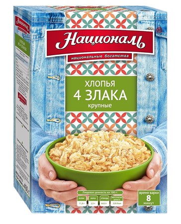 400g National Große Flocken 4 Cerealien  //  Хлопья 4 злака