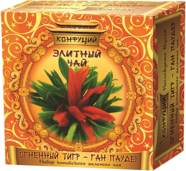 id003840_00 65g Konfuzius Grüner Tee Feuer Tiger Gunpowder Oolong