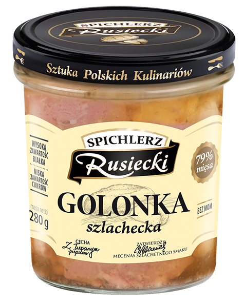 Golonka-szlachecka-280g-Spichlerz-Rusiecki 280g Schweinshaxenfleisch GESCHMORT Spichlerz Rusiecki Golonka Szlachecka СВИНАЯ ТУШЁНКА TUSCHENKA