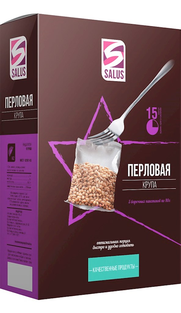 400g Salus Perlgraupen in Kochbeuteln (5*80) //  Перловая крупа в варочных пакетах