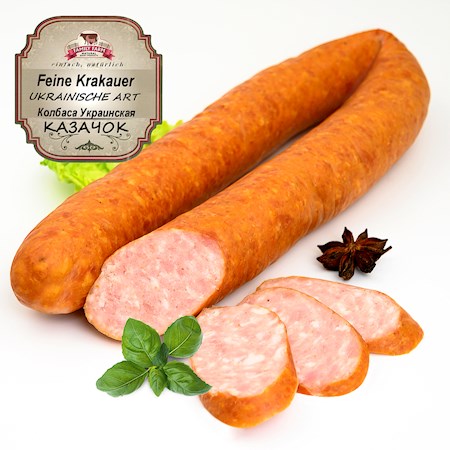 500g Wurst UKRAINSKAJA Typ Krakauer Brühwurst КОЛБАСА УКРАИНСКАЯ КАЗАЧОК