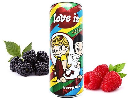 330ml  Erfrischungsgetränk LOVE IS mit Beeren Mix Geschmack // Love Is Газир. Напиток Ягодный микс
