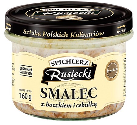 160g Sp. Rusiecki Schmalz mit Speck und Zwiebel // Смалец свиной с беконом и луком 