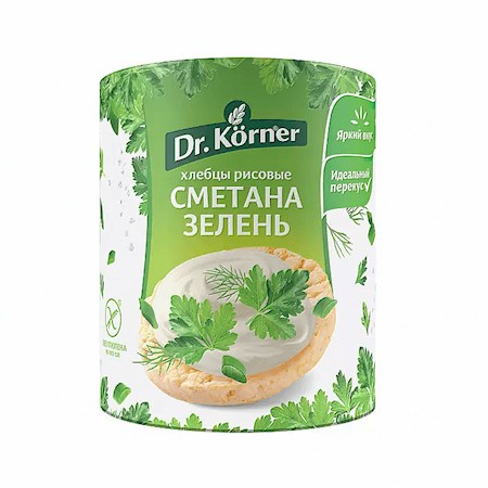 80g Dr. Körner Reisknäckebrot mit Sauerrahm/Kräuter // Хлебцы рисовые сметана и зелень 